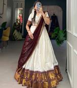 Tissue silk bollywood saree two piece festive combo